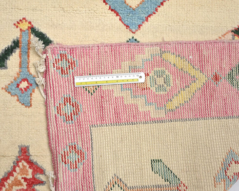 13 Feet Moroccan Beige Hand Woven Wool Runner Rug